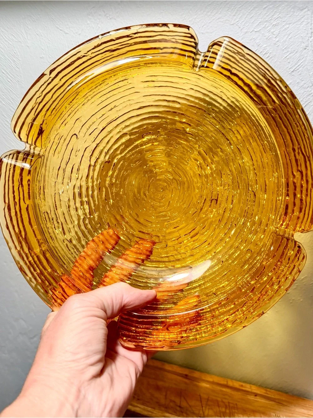 1970s Amber Glass Nesting Ashtray Set - 3 Vintage Style Trays